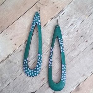 Malia Turquoise & Lavender Polka Dot Earrings
